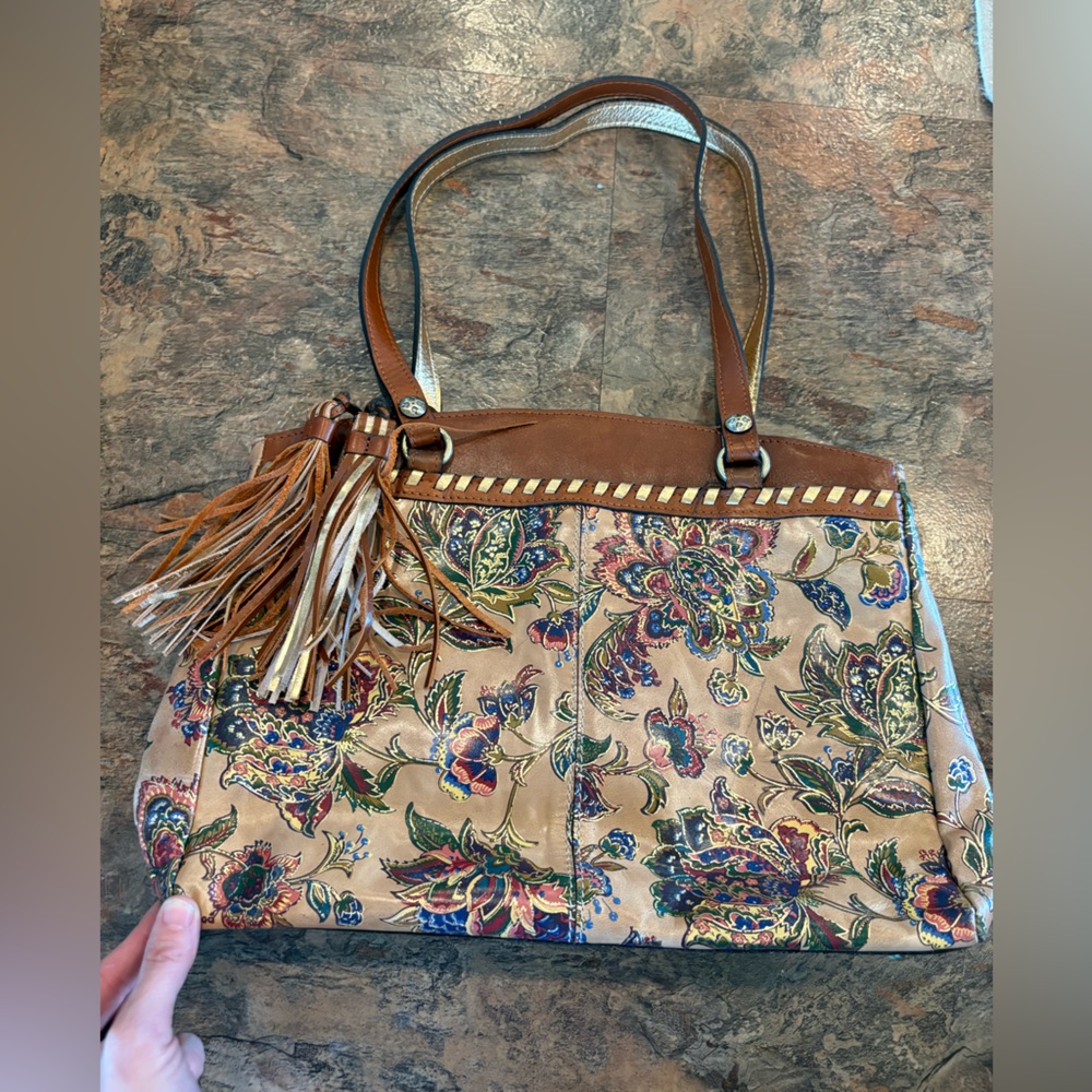 Patricia Nash Poppy Tote, featuring a European floral tapestry design